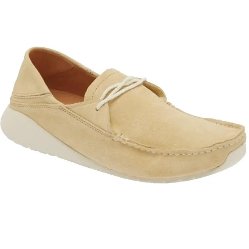 OluKai Ka'a Driver Golden Sand Suede Loafer Boat Slide Shoes Men's Size 15 NWOB